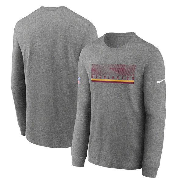 Washington Football Team 2020 Grey Sideline Impact Legend Performance Long Sleeve NFL T-Shirt (All Size) - Click Image to Close